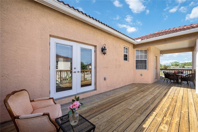 deck with french doors