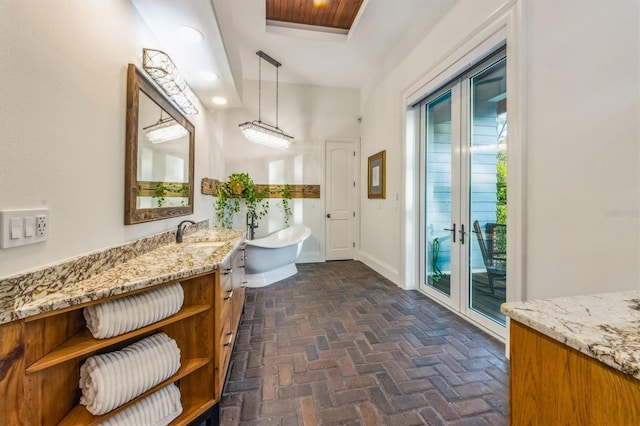 bathroom with oversized vanity