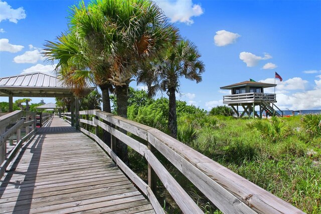 dock area with a gazebo