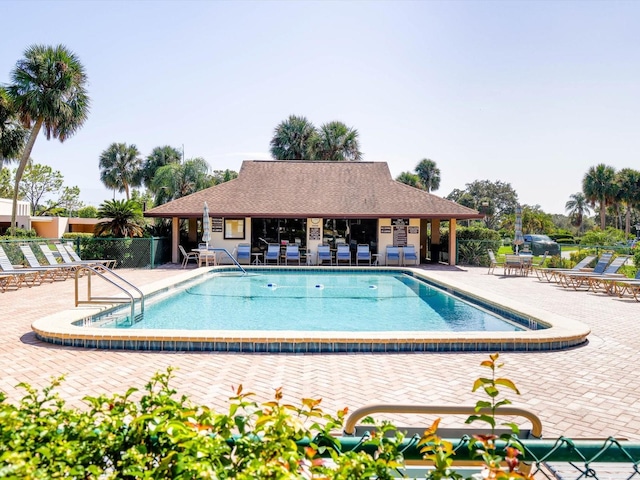 view of pool featuring a patio area