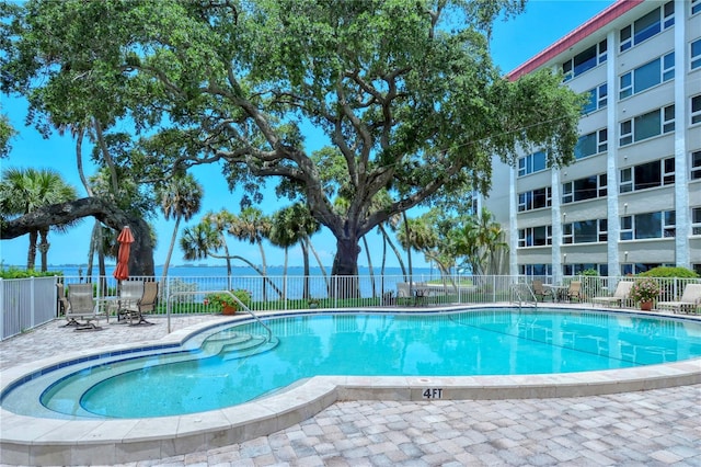 view of pool with a patio