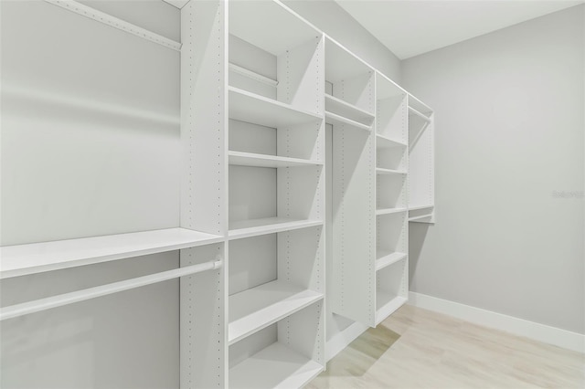 walk in closet featuring light hardwood / wood-style floors