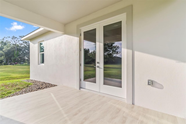 exterior space with french doors