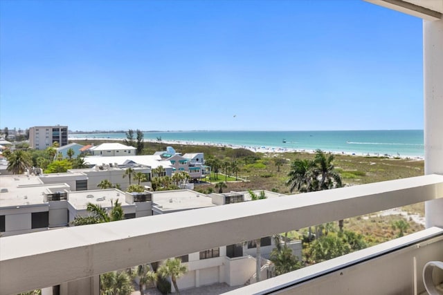 property view of water with a view of the beach