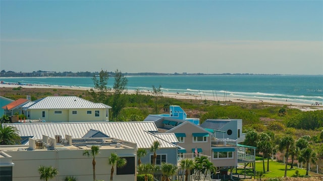 property view of water featuring a view of the beach