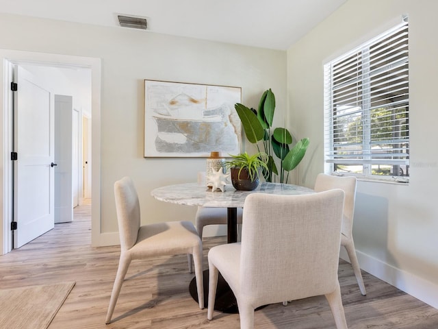 dining area featuring light hardwood / wood-style flooring