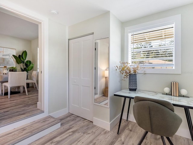 entrance foyer featuring light hardwood / wood-style floors