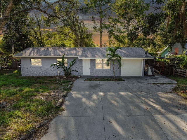 view of single story home