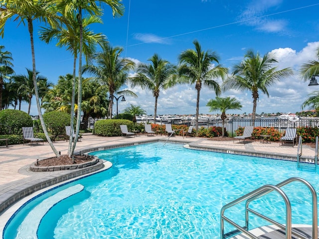 view of pool featuring a patio area