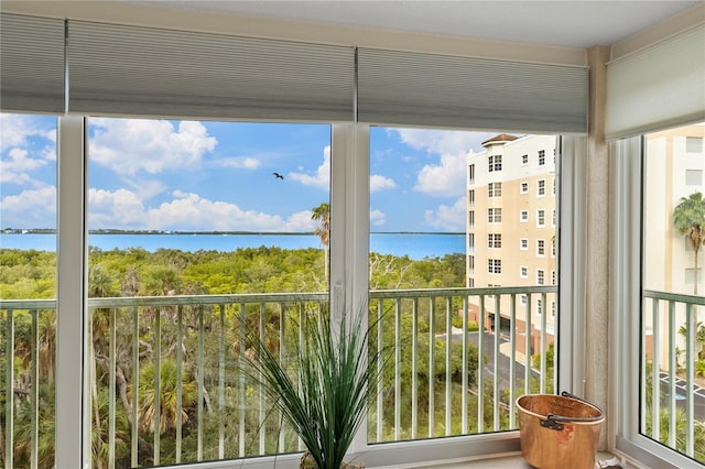 balcony with a water view