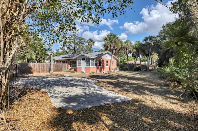 view of single story home