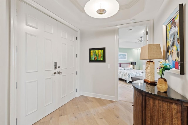 entrance foyer featuring light hardwood / wood-style flooring