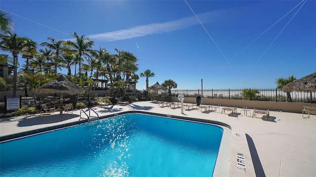 view of pool featuring a patio area