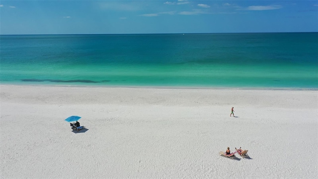 water view featuring a beach view