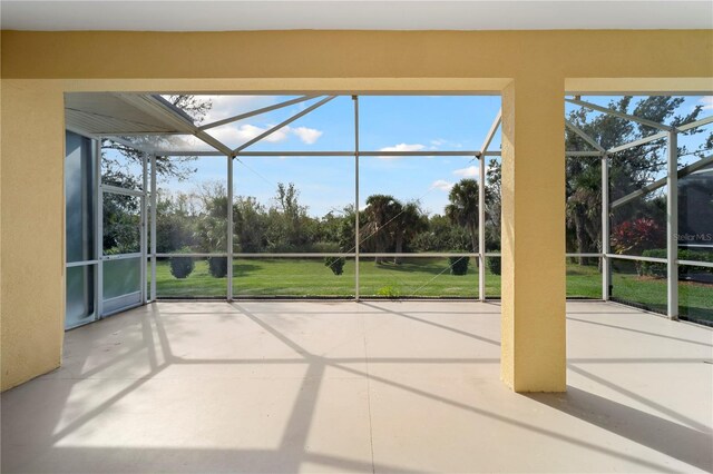 view of unfurnished sunroom