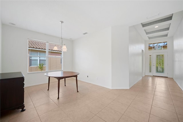 view of tiled dining space