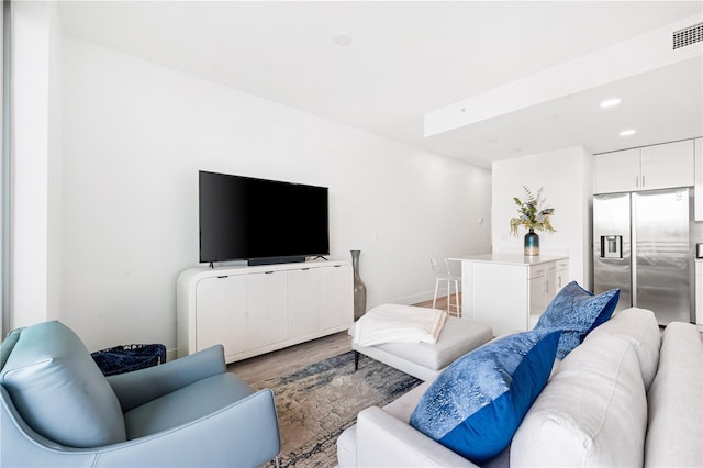 living room featuring light hardwood / wood-style floors