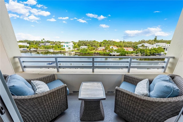 balcony with a water view