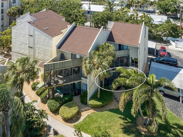 aerial view with a residential view