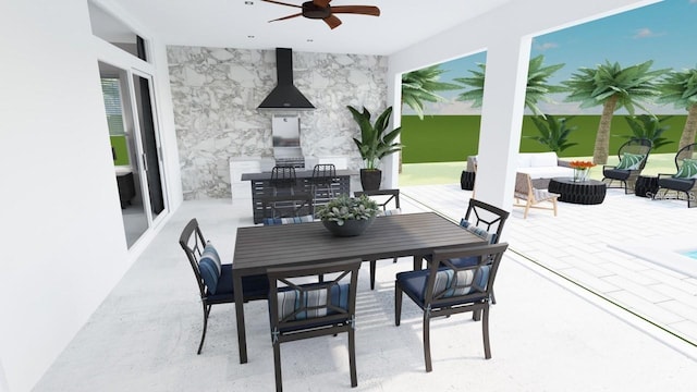 view of patio / terrace featuring ceiling fan