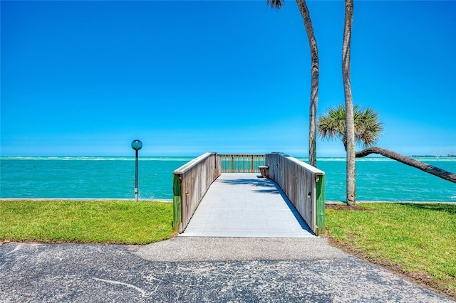 view of property's community with a water view