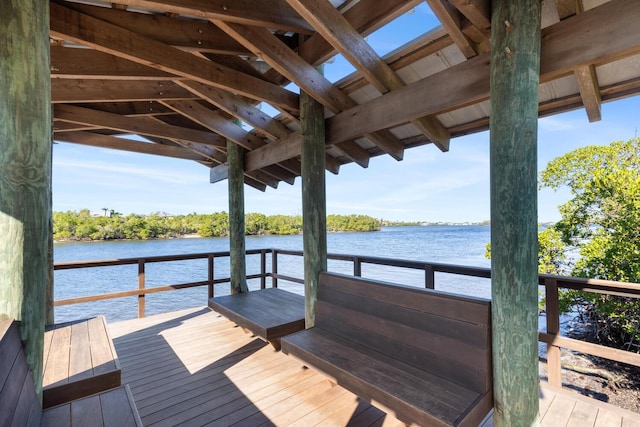 1654 Starling Dr Unit 201, Sarasota, FL 34231 - dock area with a deck with water view