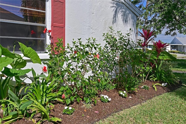 view of home's exterior with stucco siding