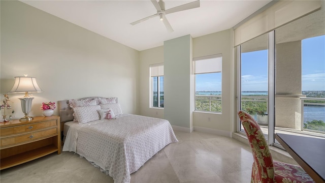 bedroom with ceiling fan