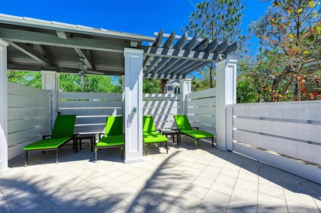 view of patio / terrace with a pergola