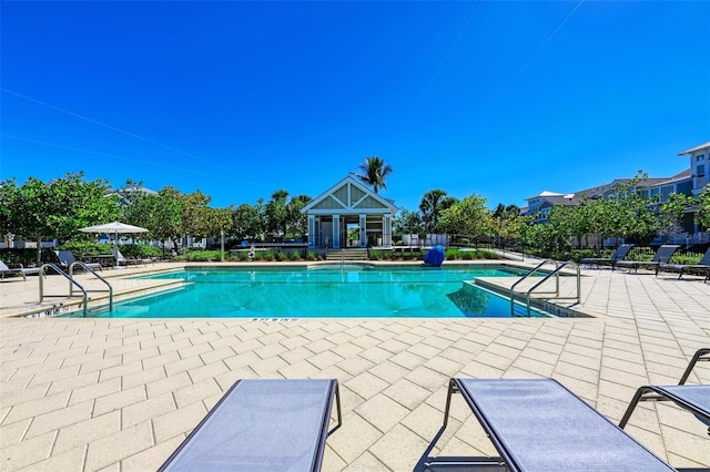 view of pool with a patio area