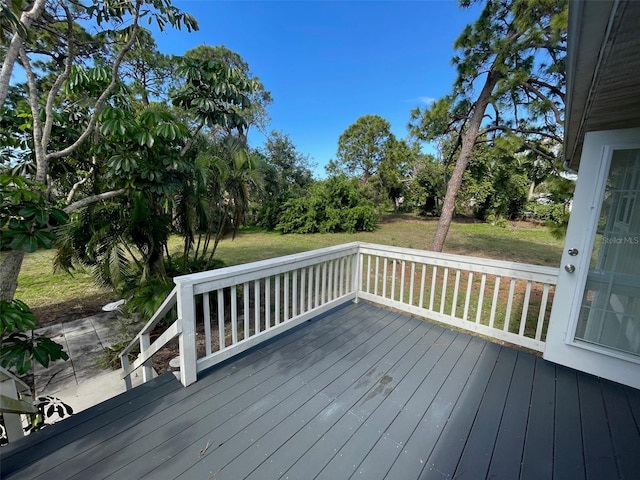 deck with a lawn