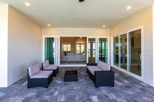 view of patio featuring outdoor lounge area