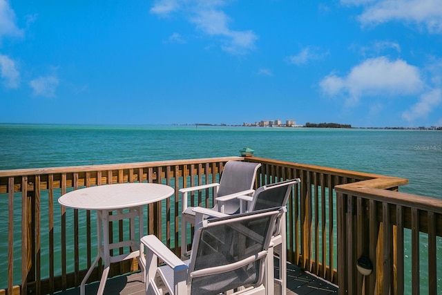 balcony with a water view