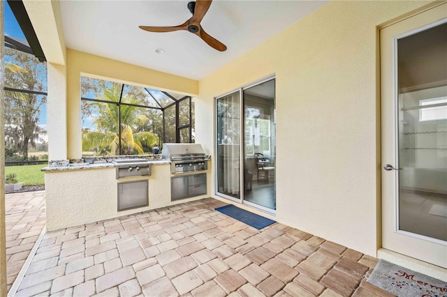 view of patio / terrace with a grill and exterior kitchen