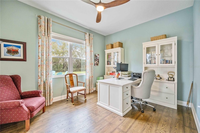 office featuring hardwood / wood-style flooring