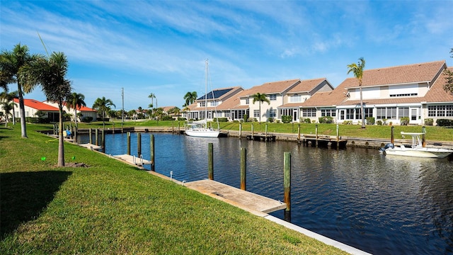 water view featuring a boat dock