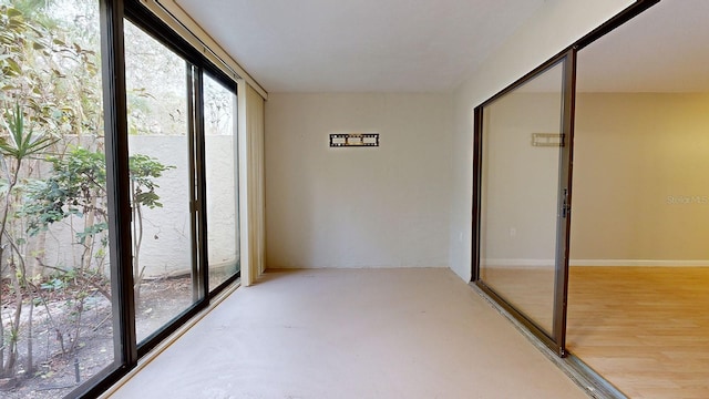 view of unfurnished sunroom