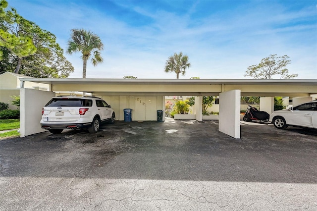 exterior space featuring a carport