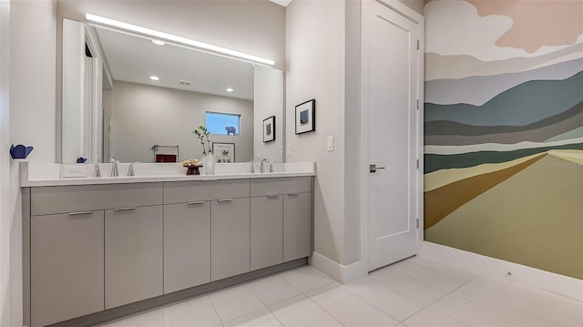 bathroom featuring tile patterned floors and vanity