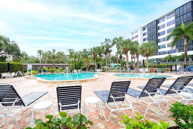 view of pool with a patio area