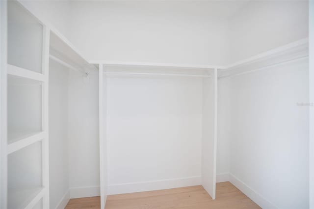 walk in closet featuring wood finished floors