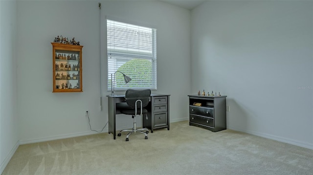 office space featuring light colored carpet