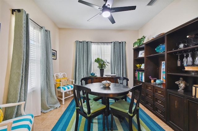 4618 Deep Creek Ter, Parrish, FL 34219 - tiled dining area with ceiling fan