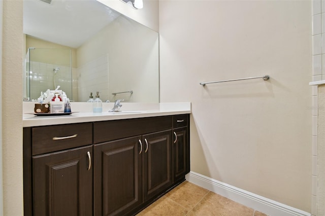 4618 Deep Creek Ter, Parrish, FL 34219 - bathroom featuring vanity, tile floors, and a shower