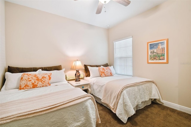 4618 Deep Creek Ter, Parrish, FL 34219 - bedroom with ceiling fan and dark colored carpet