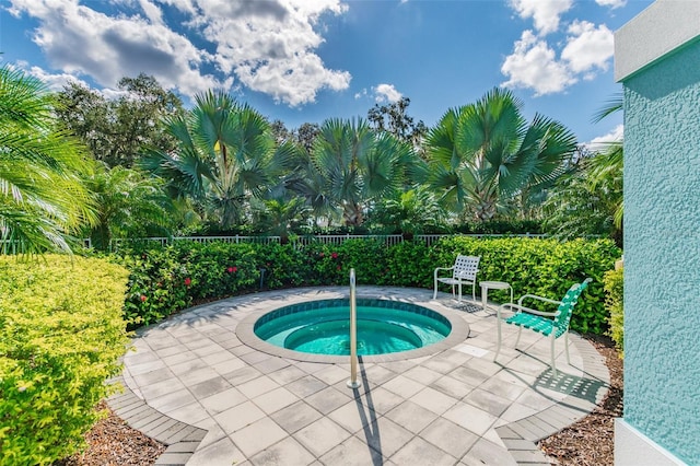 4618 Deep Creek Ter, Parrish, FL 34219 - view of pool featuring a patio area and an in ground hot tub