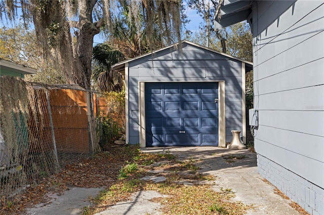 view of garage