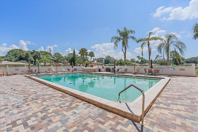 view of pool with a patio area