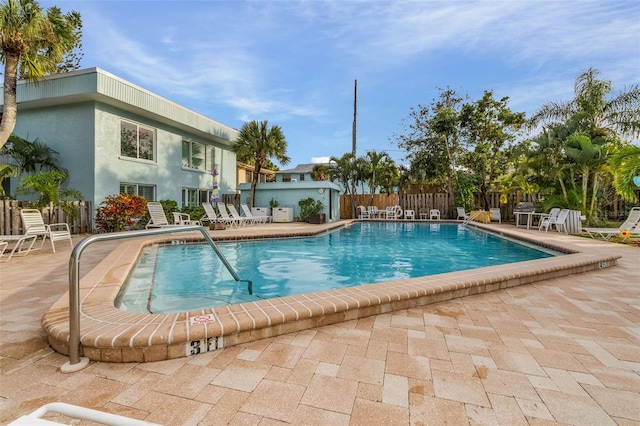 view of pool with a patio