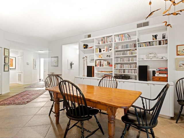 view of tiled dining room